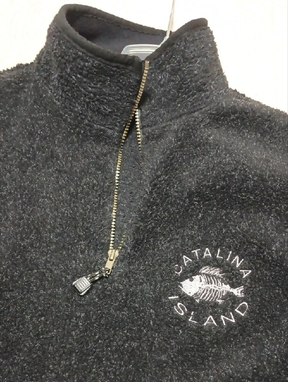 Catalina Island Black Half-Zip Sherpa Pullover Sweater
